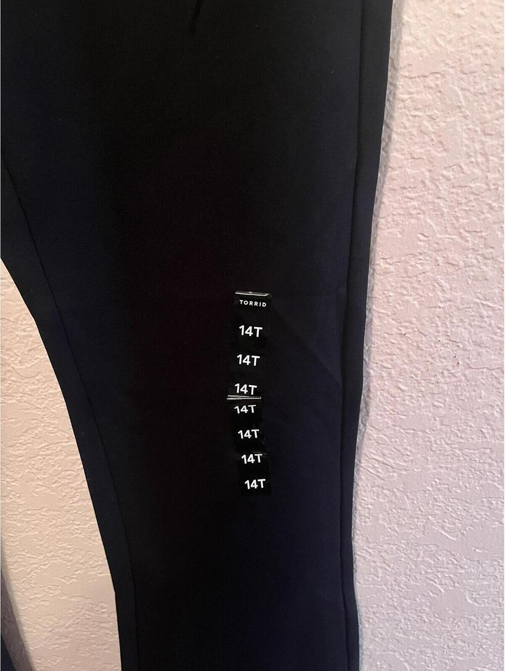 Torrid Studio Black Trouser Size 14T Tall Wide Leg Career - Picture 3 of 9